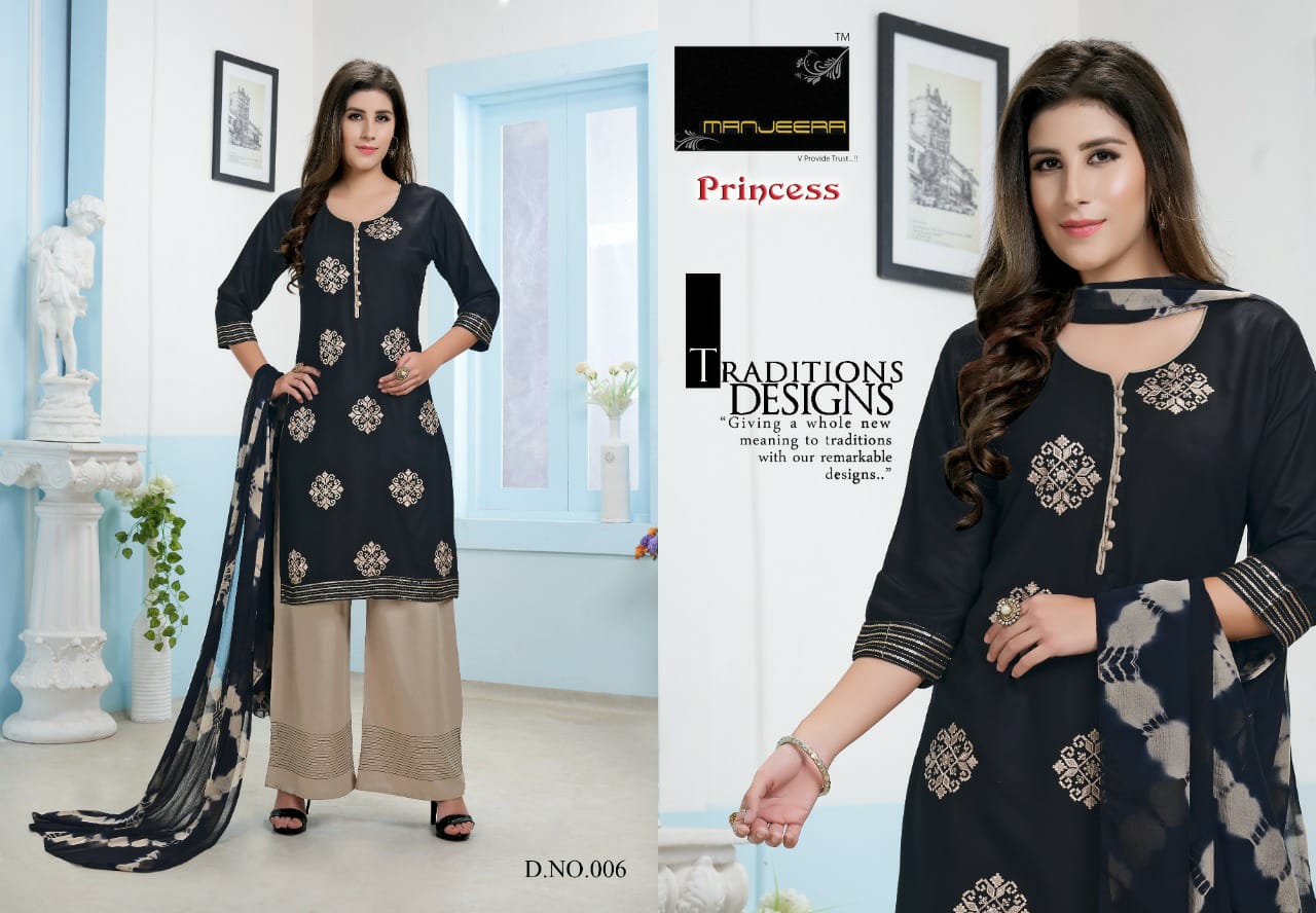 Manjeera Princess Ethnic Wear Ready Made Wholesale Dress Collection